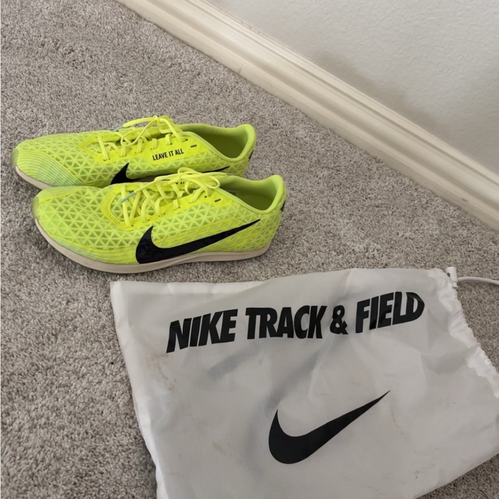 Nike Track Shoes (Spikeless) - Neon Yellow-Green and Black (Size 10)